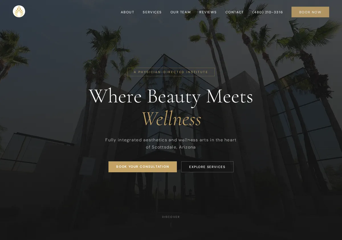Natural Radiance Aesthetics — spec site screenshot